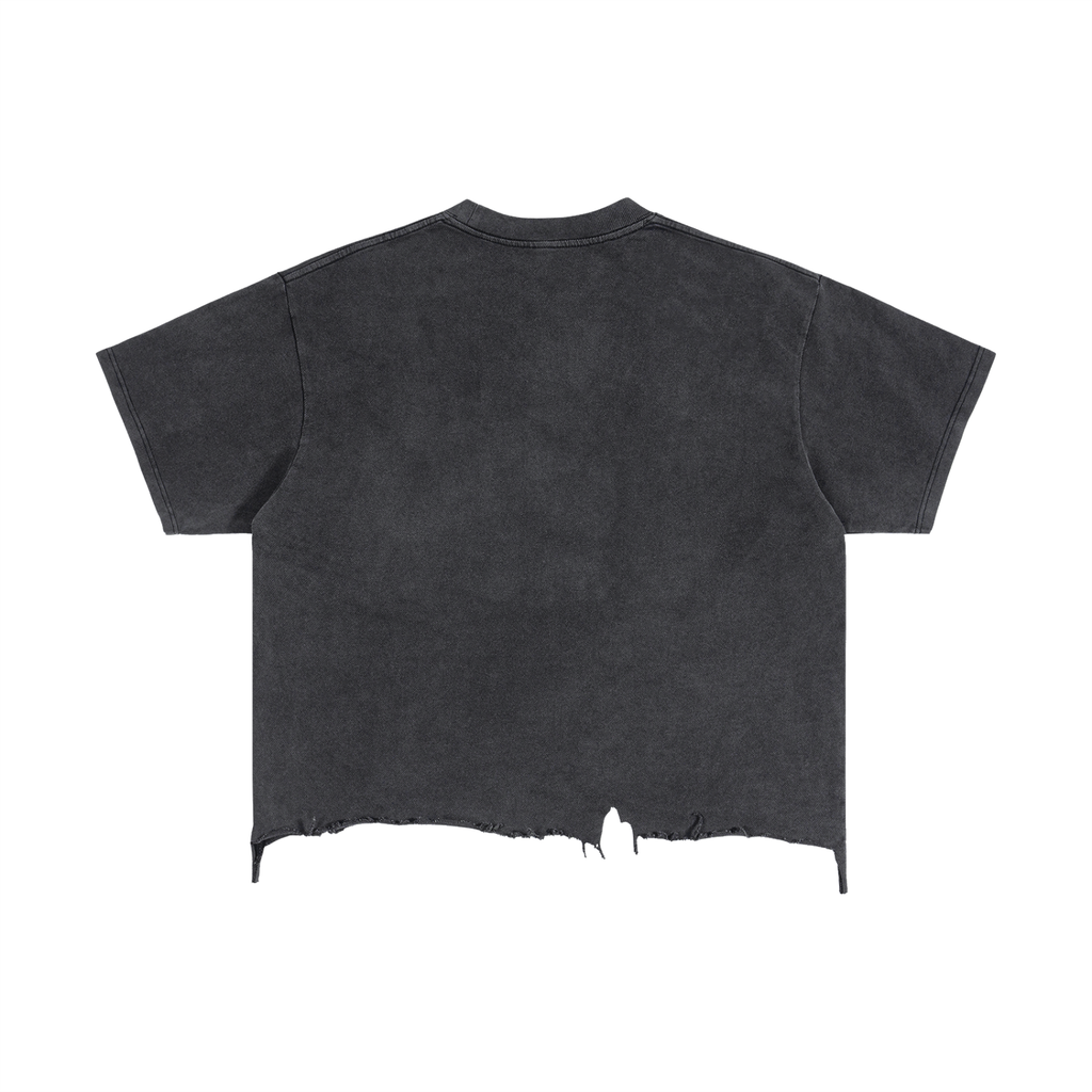 Built to Last Vintage Wash Boxy Distressed Hem T-Shirt