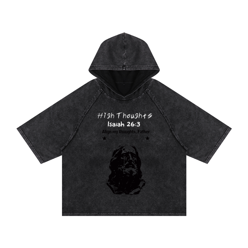 High Thoughts Snow Washed Hooded Boxy T-Shirt