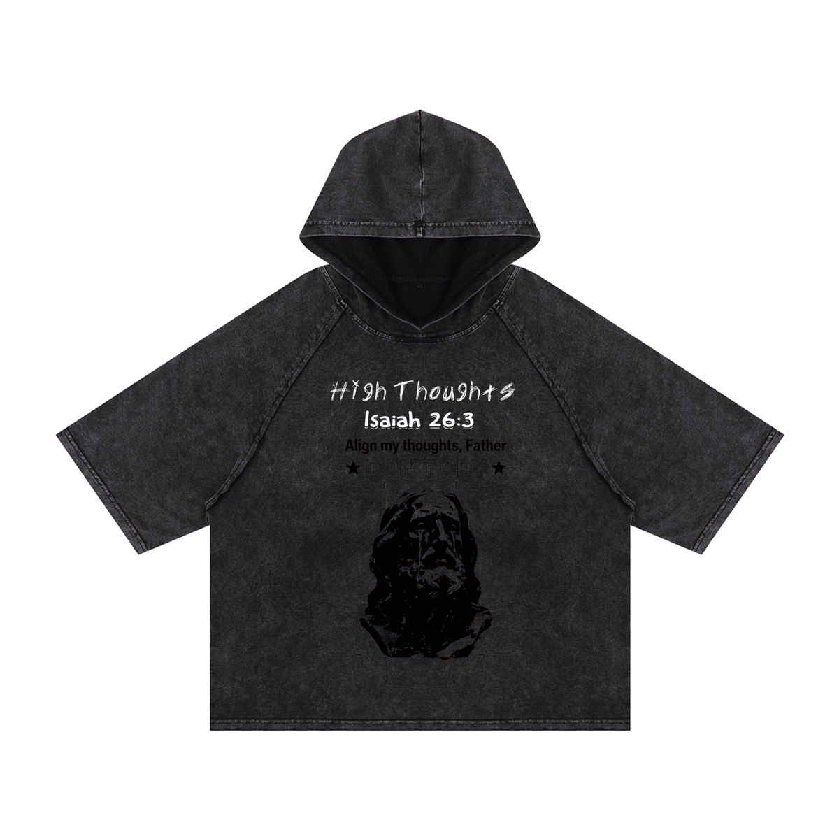 High Thoughts Snow Washed Hooded Boxy T-Shirt
